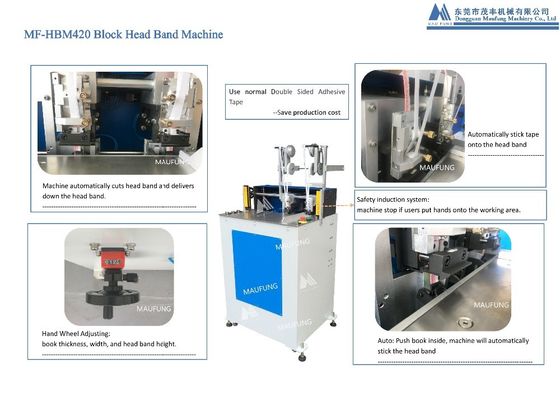 Semi-Automatic Book Block Head Band Machine with 220V Power 11pcs/minute Speed for 10-80mm Book Blocks
